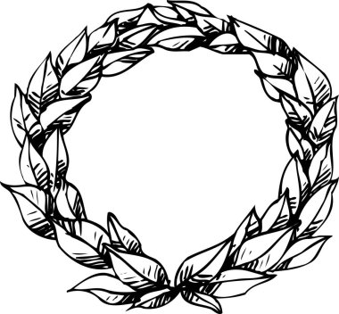 Dalların ve yaprakların çelengi çizgi resimlemesi