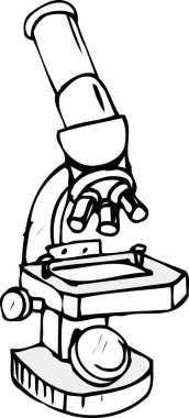 Mikroskop beyaz arka plan üzerinde gösterimi 