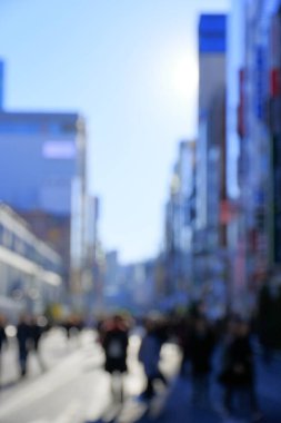 Geceleri Tokyo şehrinin bulanıklığı