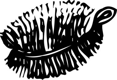 Temizlik fırçasını gösteren siyah beyaz çizimler