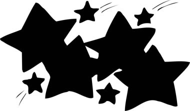 Hareket halindeki bir yıldız kümesinin siyah ve beyaz çizimi.