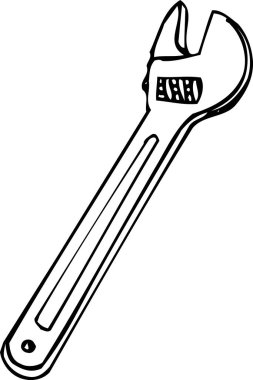 beyaz arkaplanda izole edilmiş anahtar aracının çizimi