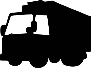 siyah siluet kamyon çizimi