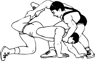 Güreş ikonunun siyah silüeti