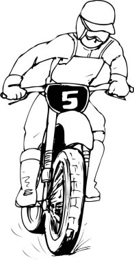 Motosiklet çizgisi simgesinin karikatür çizimi