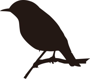 siyah basit siluet kuş çizimi