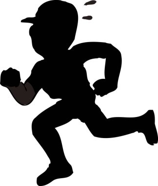 siyah basit siluet resimli koşan adam