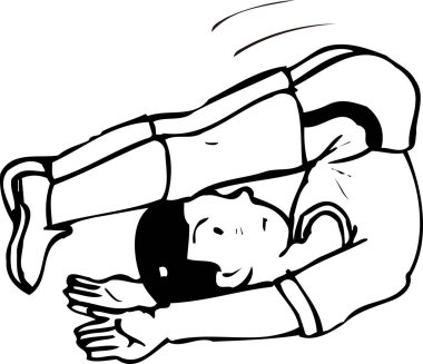 Yoga yapan çocuk, beyaz arka planda illüstrasyon..