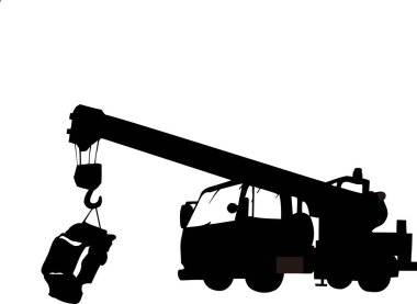 Vinç resminin basit siyah silüeti