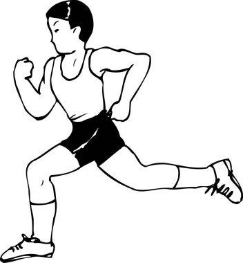 Koşan bir adamın basit siyah çizimi