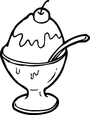 siyah basit siluet dondurma çizimi