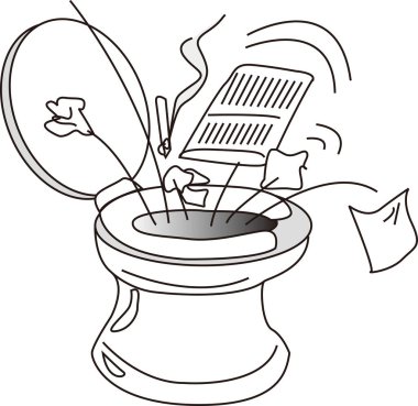 Tuvalet kağıdının siyah beyaz çizimi