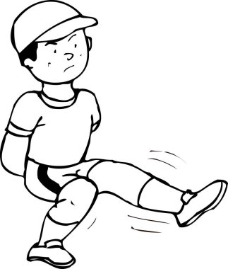  Beyaz arka planda egzersiz yapan çocuk çizgi filmi 