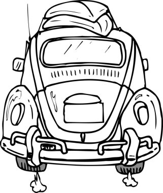 Eskimiş arabanın çizimi