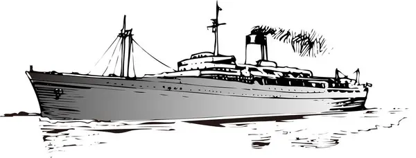 Skizze Illustration Eines Alten Segelschiffs Auf Weißem Hintergrund — Stockfoto