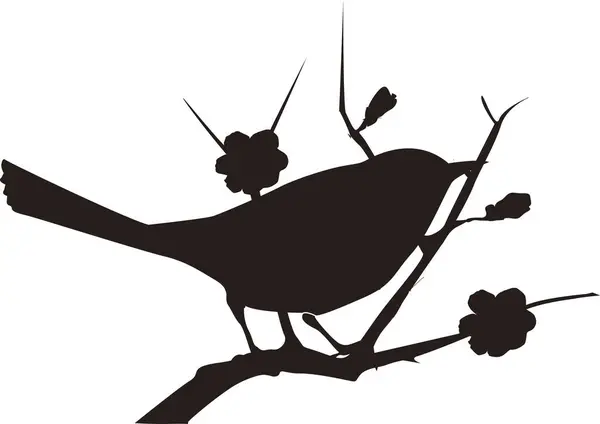 black silhouettes of bird on white background