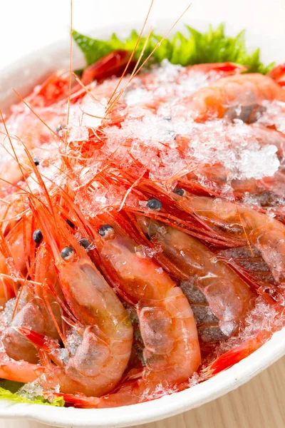 Bunch Shrimps Ice — Stock Photo, Image
