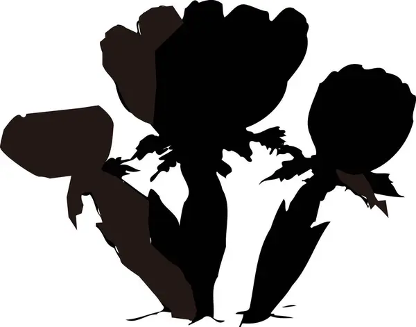 Black Floral Silhouette Isolated on White background