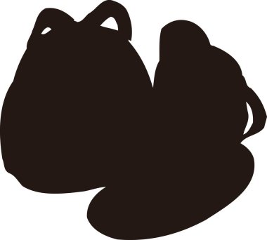 Uygulamalar veya web sayfası simgeleri için uygun iki sırt çantasının silüeti.