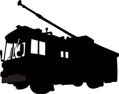 Bir itfaiye aracının siluetinin vektör çizimi