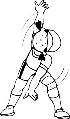 Beyaz arka planda egzersiz yapan bir kızın karikatürü 