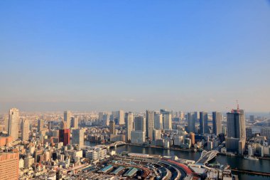 Tokyo şehrinin gökyüzü manzarası, Japonya