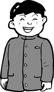 çizgi film mutlu adam basit stil çizgisi çizimi