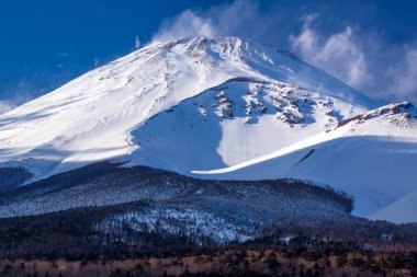 Kışın dağların güzel manzarası 