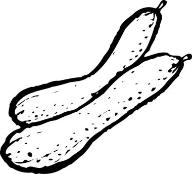 siyah basit siluet salatalık çizimi