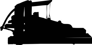 arcuballista simgesi, beyaz arkaplanda izole edilmiş basit siyah beyaz illüstrasyon