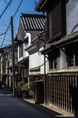 Japon köyündeki eski geleneksel evler.