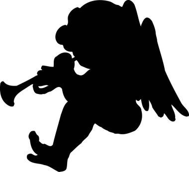 Meleklerin fife oynadığı siyah silüet 