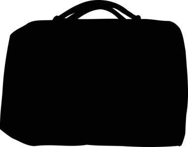 Basit siyah siluet çanta çizimi 