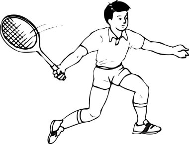 Tenis oyuncusunun basit siyah silüeti 