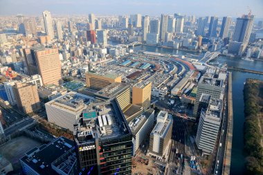 Tokyo şehrinin gökyüzü manzarası, Japonya