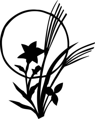 Çiçeklerin siyah basit silüeti