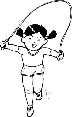 İp atlayan kız, çizim