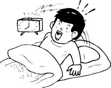 Çizgi filmci çocuk sabah uyandığında 