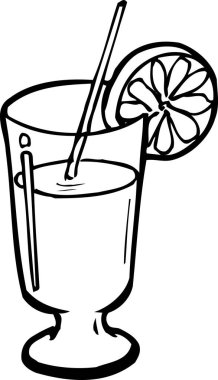 Beyaz arka planda limon dilimli kokteyl 