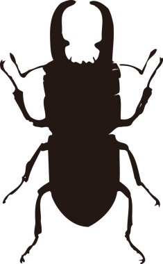siyah basit siluet böcek çizimi