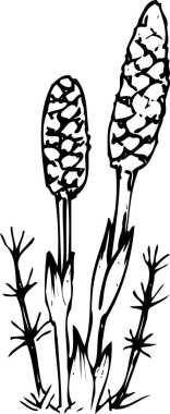 siyah basit çim silueti çizimi