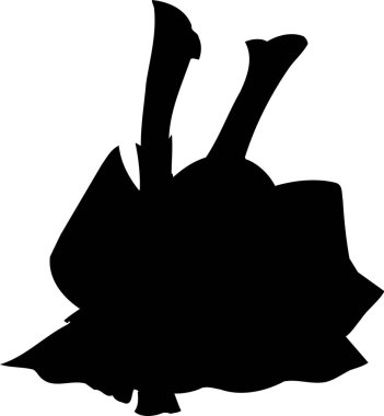 Siluet, kişinin baş aşağı düşüşünü gösteriyor