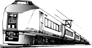 siyah ve beyaz moden tren çizimi