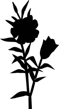 Çiçeklerin siyah basit silüeti