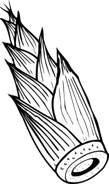 Ayrıntılı siyah bambu çizgileri ile resimleme