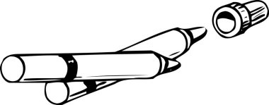  Beyaz arkaplanda iki pastel boya resmi 