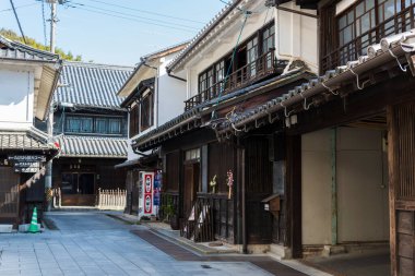 Japon köyündeki eski geleneksel evler.