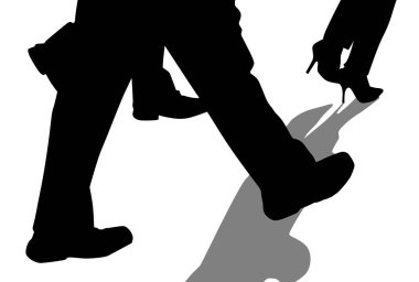 Soyut arkaplanda iş insanlarının silueti.