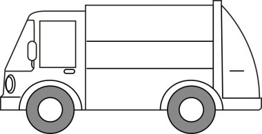 Kamyonun siyah ve beyaz çizimleri