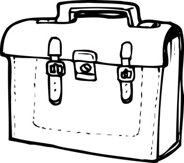 El çizimi çizimi çizimi. Çanta ile boyama kitabı sayfası 